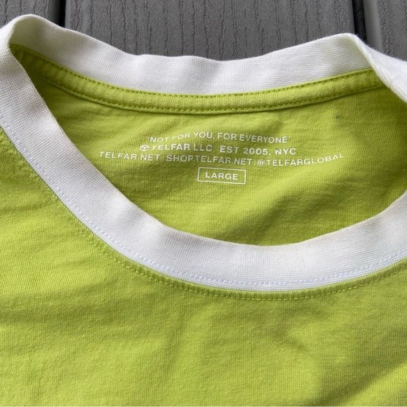 Telfar Triple T Performance T-shirt
in Lime Green and White - Picture 4 of 4